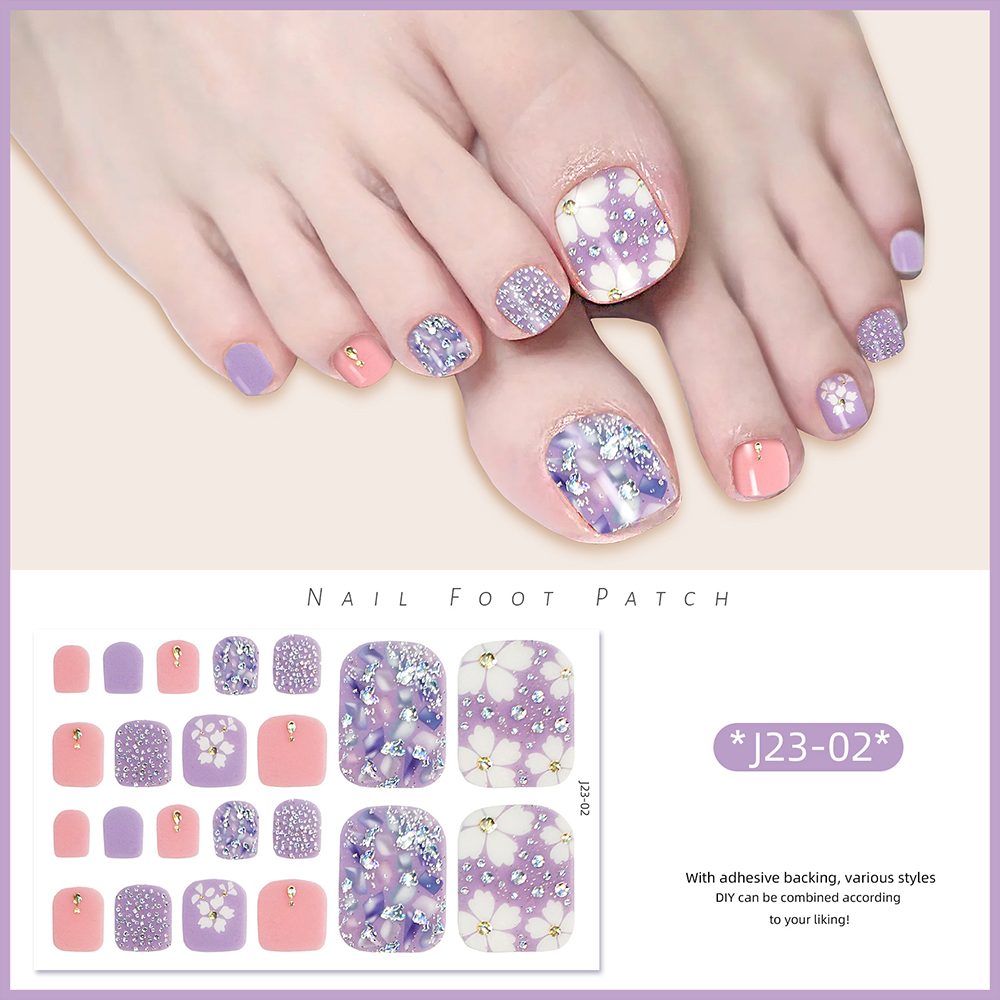 22tips/Sheet Toe Nail Stickers - Full Cover Adhesive 리뷰 및 가격