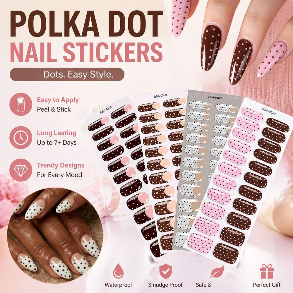 Polka Dot Gel Nail Strips Full - Full Cover Adhesive 리뷰 및 가격
