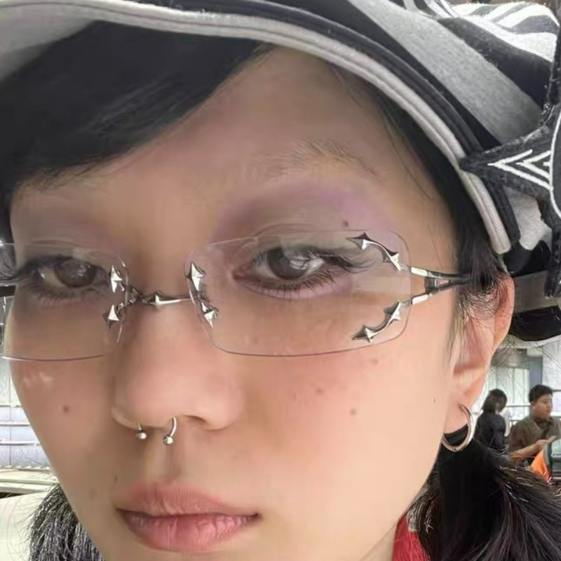 Vintage Rimless Square Star Gl - Anti Blue Light Film 리뷰 및 가격